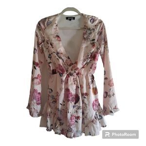 Missguided Floral Silk Romper